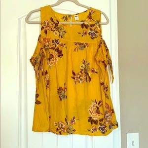 Mustard yellow off shoulder top